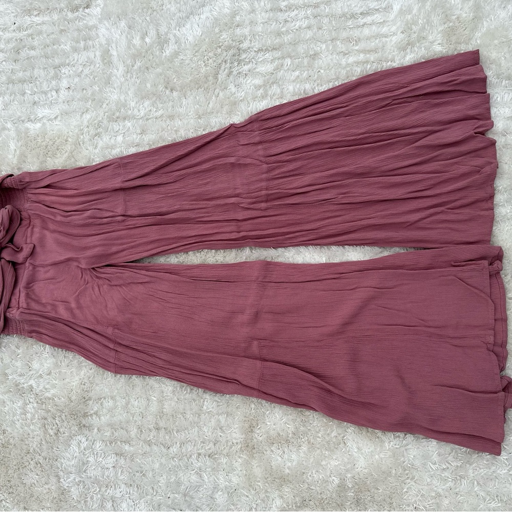 Flowy Mauve Wide-Leg Pants